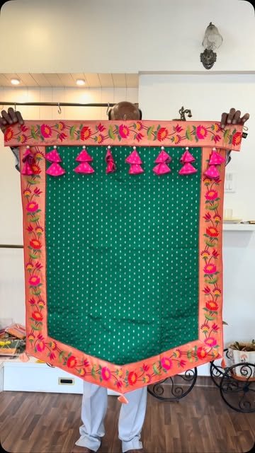 Embroidered pooja backdrop